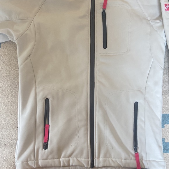 Kids Cream Jacket with Pink Accents - Picture 2 of 8